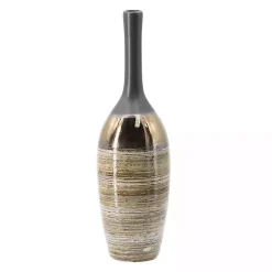Vases>Kirklands Home Metallic Bronze Bottle Neck Vase, 19 in.