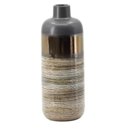 Vases>Kirklands Home Metallic Gold and Gray Vase
