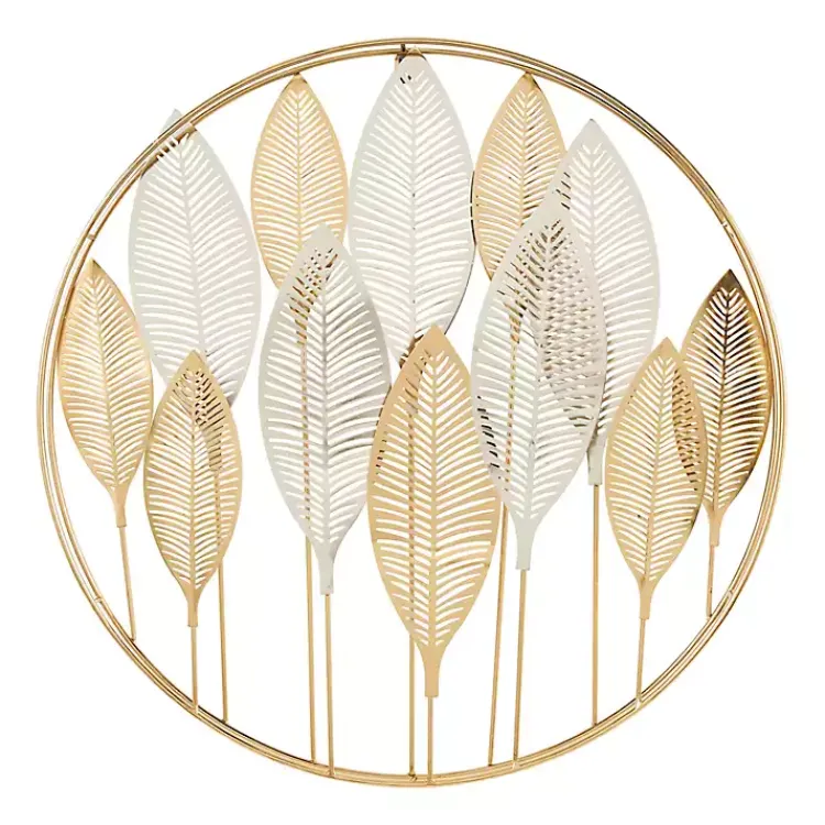 Kirklands Home Metallic Gold and Silver Layered Leaf Wall Plaque