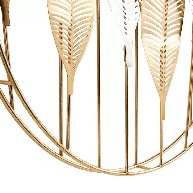 Kirklands Home Metallic Gold and Silver Layered Leaf Wall Plaque