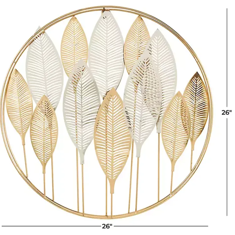 Kirklands Home Metallic Gold and Silver Layered Leaf Wall Plaque