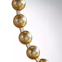 Kirklands Home Metallic Foiled Beaded Wall Mirror, 27 in. Gold