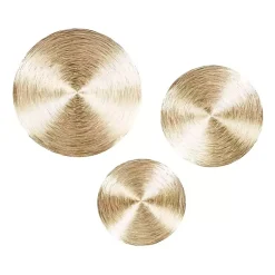 Kirklands Home Metallic Plates Wall Sculptures, Set of 3 Gold Clearance