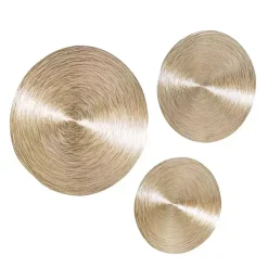 Kirklands Home Metallic Plates Wall Sculptures, Set of 3 Gold Clearance