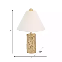 Kirklands Home Metallic Gold Textured Table Lamp Ivory Outlet