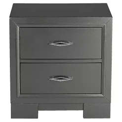 Kirklands Home Metallic Wood Jovan Nightstand Gray Best
