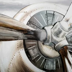 Kirklands Home Metallic Propeller Canvas Art Print New