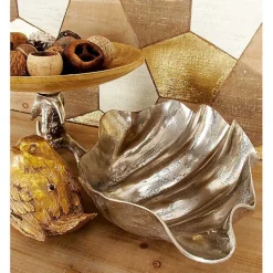 Decorative Bowls & Jars>Kirklands Home Metallic Shell Bowl Silver