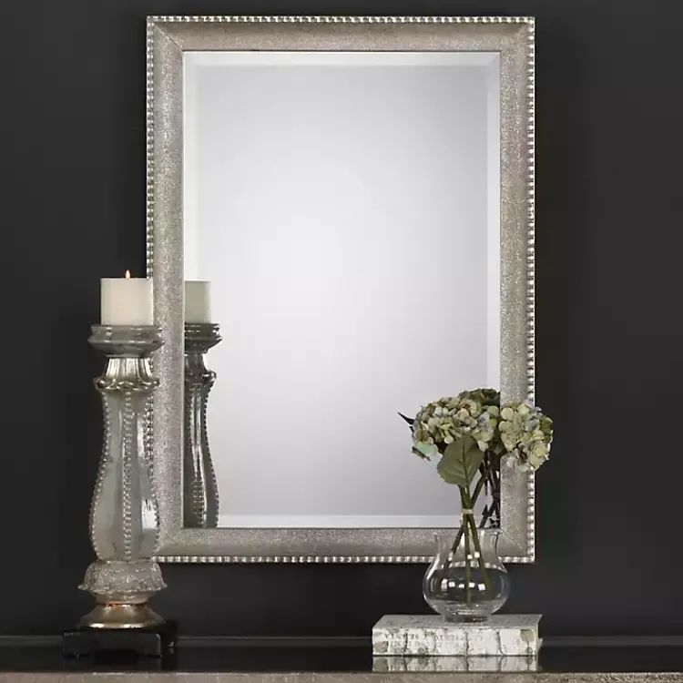 Kirklands Home Metallic Silver Textured Frame Wall Mirror Sale