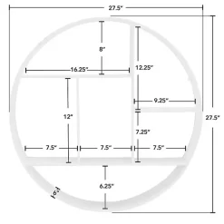 Kirklands Home Metallic Metal Circular Frame Wall Shelf White Hot