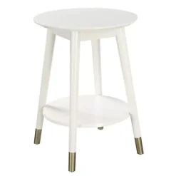 Kirklands Home Mia Round Accent Table White Outlet