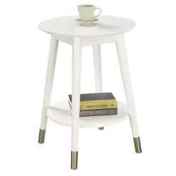 Kirklands Home Mia Round Accent Table White Outlet