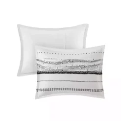 Kirklands Home Mia White Striped 3-pc. King Comforter Set New