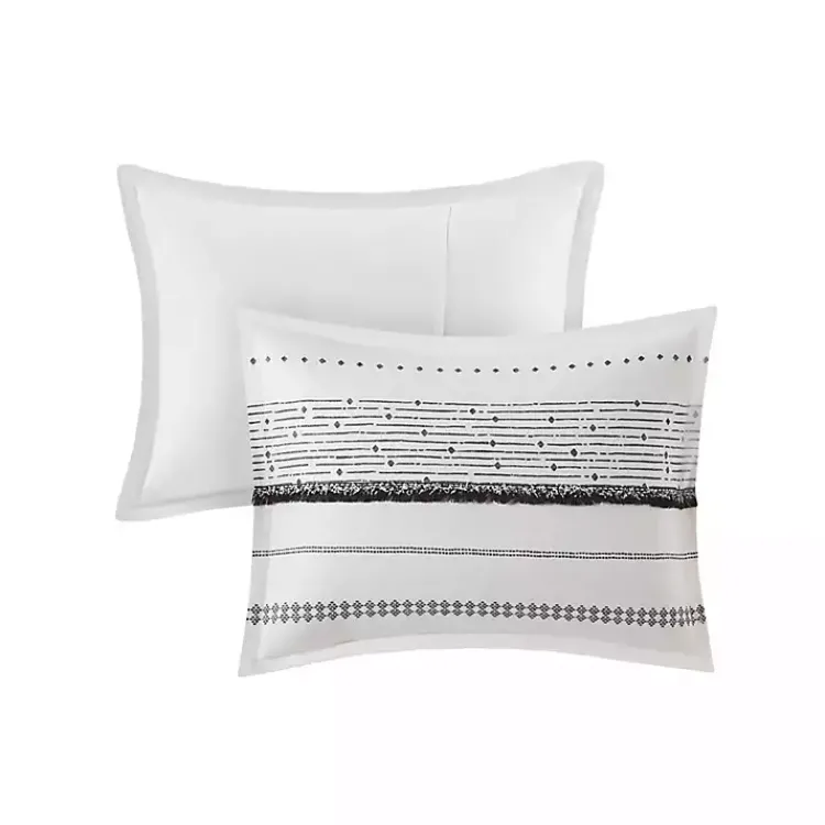 Kirklands Home Mia White Striped 3-pc. King Comforter Set New