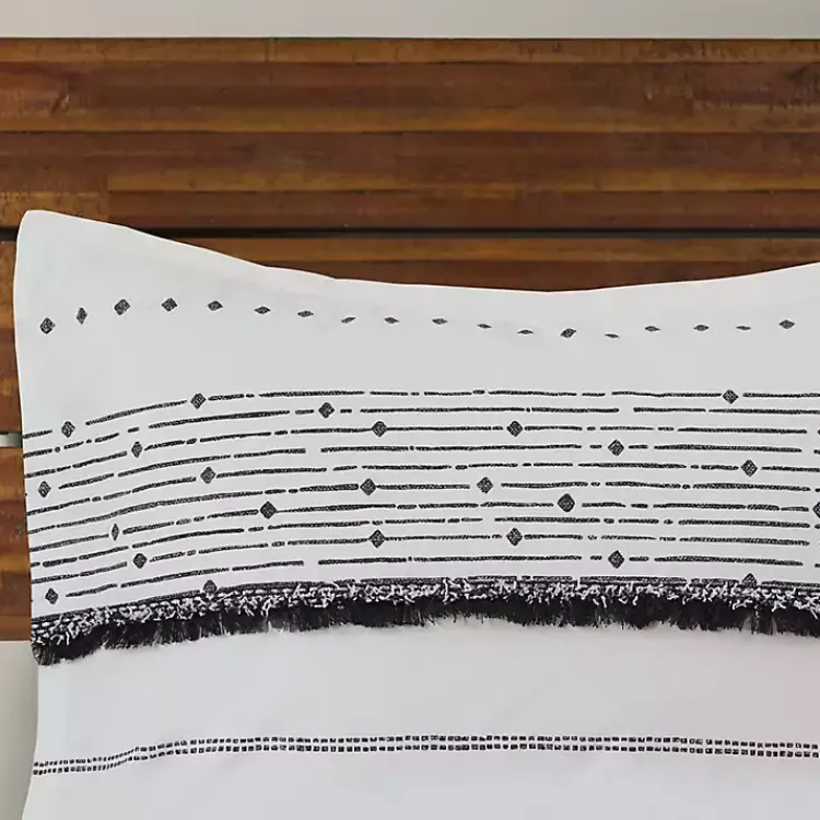 Kirklands Home Mia White Striped 3-pc. King Comforter Set New