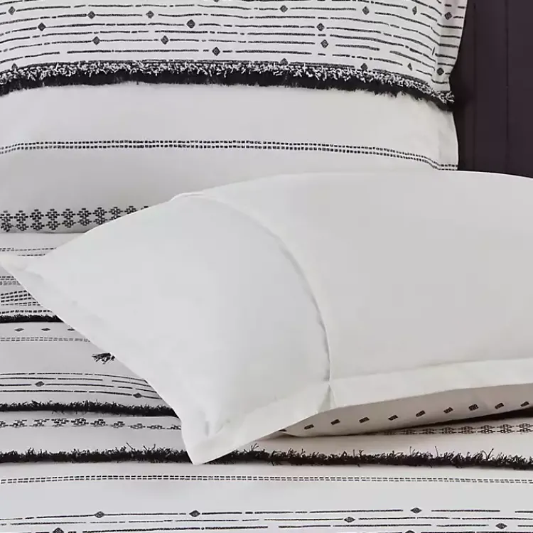 Kirklands Home Mia White Striped 3-pc. King Comforter Set New