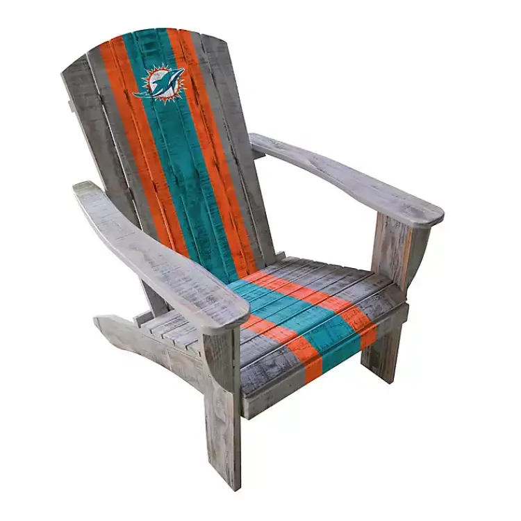 Kirklands Home Miami Dolphins Adirondack Outdoor Chair Brown New
