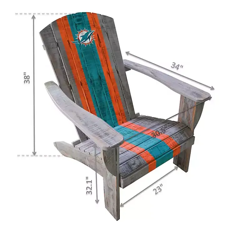 Kirklands Home Miami Dolphins Adirondack Outdoor Chair Brown New