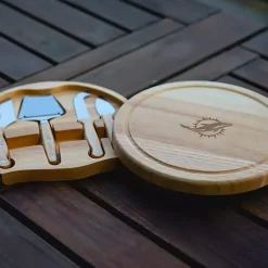 Kirklands Home Miami Dolphins Cheese Board and Tool Set Tan Hot