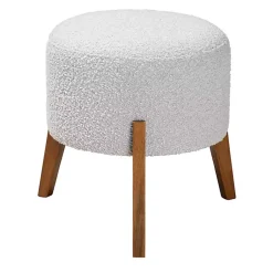 Kirklands Home Mid-Century Modern Boucle Ottoman Gray Online