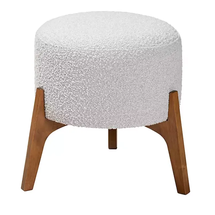 Kirklands Home Mid-Century Modern Boucle Ottoman Gray Online