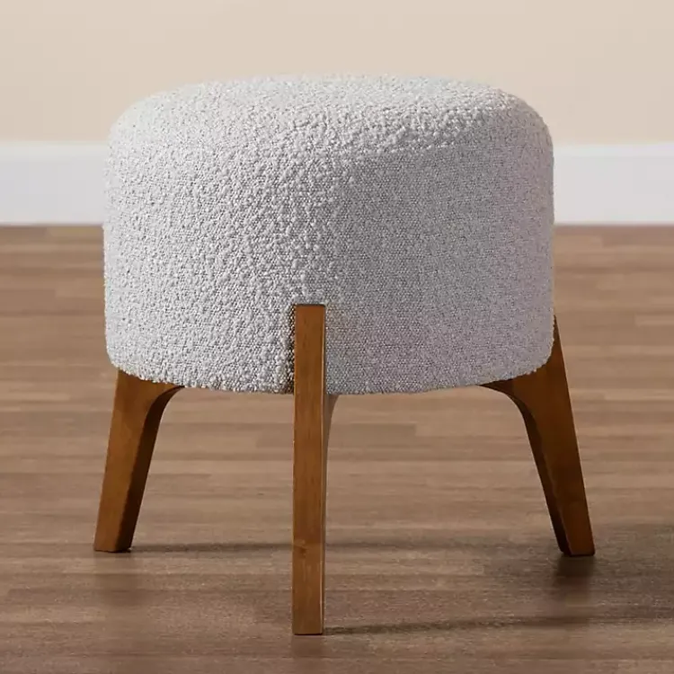 Kirklands Home Mid-Century Modern Boucle Ottoman Gray Online