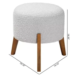 Kirklands Home Mid-Century Modern Boucle Ottoman Gray Online