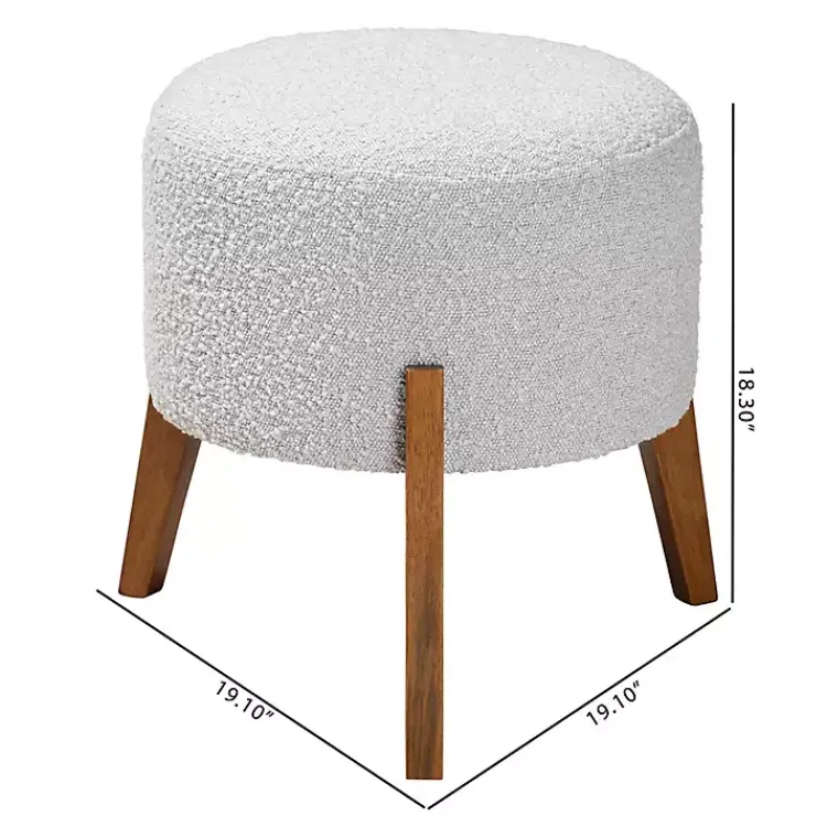 Kirklands Home Mid-Century Modern Boucle Ottoman Gray Online