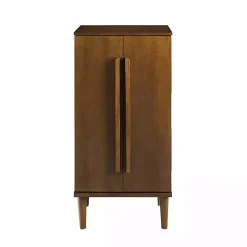 Kirklands Home Mid-Century Modern Walnut Jewelry Armoire Brown