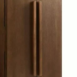 Kirklands Home Mid-Century Modern Walnut Jewelry Armoire Brown