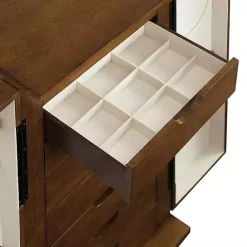 Kirklands Home Mid-Century Modern Walnut Jewelry Armoire Brown