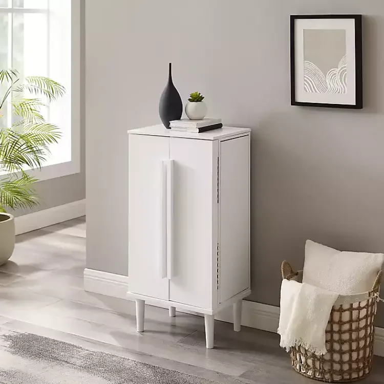 Kirklands Home Mid-Century Modern Jewelry Armoire White New