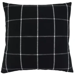 Pillows>Kirklands Home Midnight Black Large Print Plaid Throw Pillow