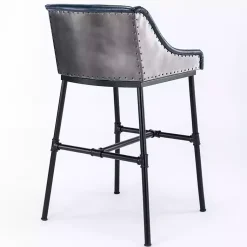 Kirklands Home Midnight Faux Leather Parlor Bar Stool Blue Clearance