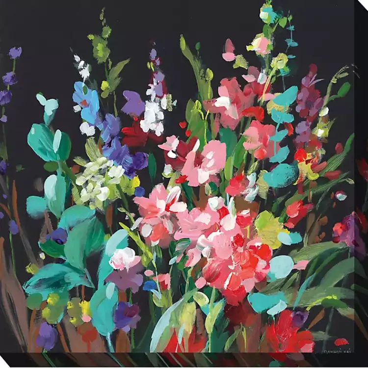 Kirklands Home Midnight Floral Outdoor Canvas Art Print Discount