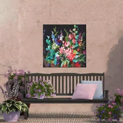 Kirklands Home Midnight Floral Outdoor Canvas Art Print Discount