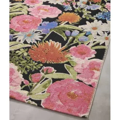 Kirklands Home Midnight Garden Party Indoor/Outdoor Rug, 7x11