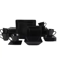 Kirklands Home Midnight Squared 30-pc. Dinnerware Set Black New