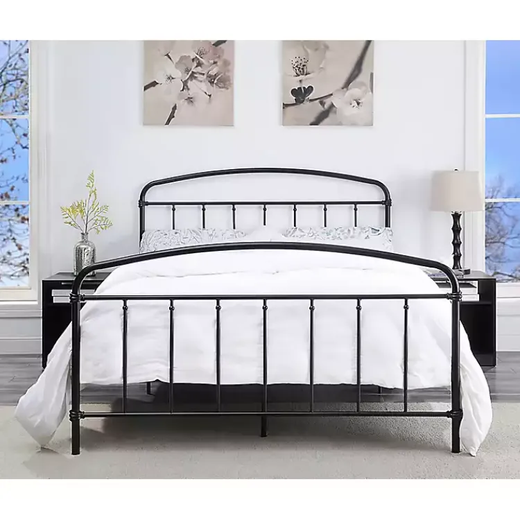 Kirklands Home Midnight Vintage Arch Queen Bed Frame Black New