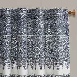 Kirklands Home Mila Horizontal Stripe Curtain Panel, 84 in. Blue Best