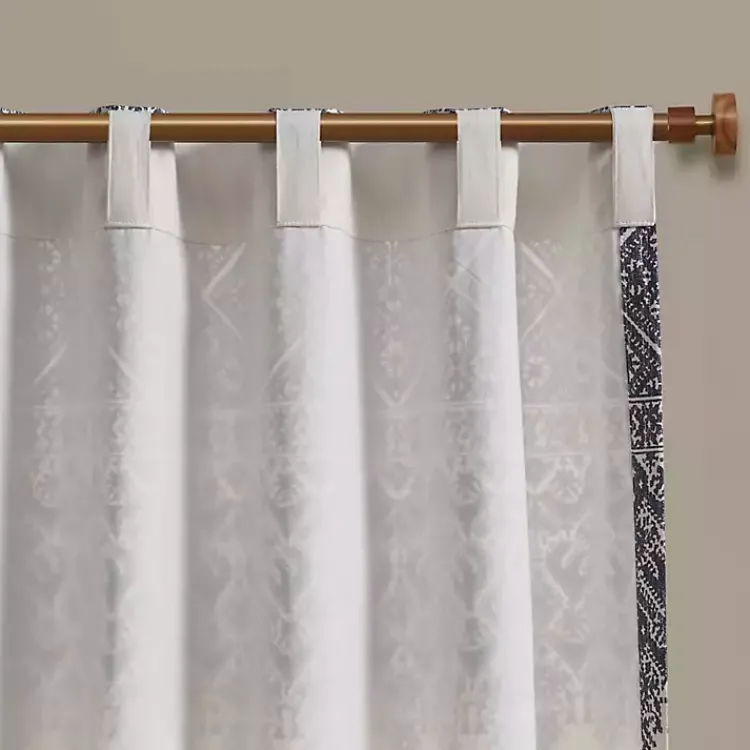 Kirklands Home Mila Horizontal Stripe Curtain Panel, 84 in. Blue Best