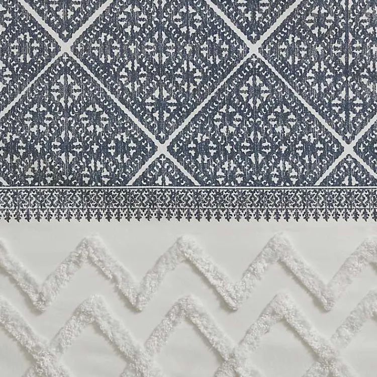Kirklands Home Mila Horizontal Stripe Curtain Panel, 84 in. Blue Best