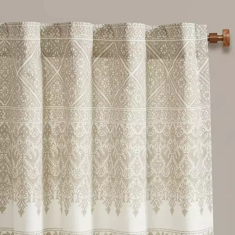 Kirklands Home Mila Horizontal Stripe Curtain Panel, 84 in. Tan Discount