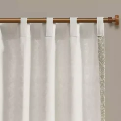 Kirklands Home Mila Horizontal Stripe Curtain Panel, 84 in. Tan Discount