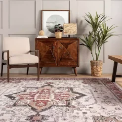 Kirklands Home Miley Traditional Medallion Washable Area Rug, 4x6 Discount