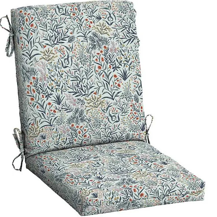 Kirklands Home Millennial Leaf Luxe Outdoor Dining Chair Cushion White Discount