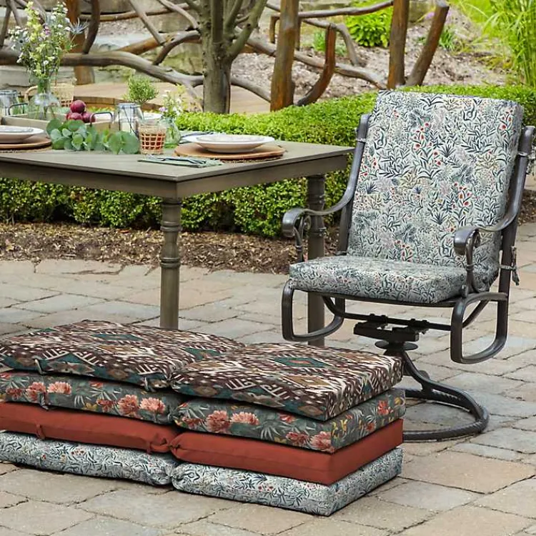 Kirklands Home Millennial Leaf Luxe Outdoor Dining Chair Cushion White Discount