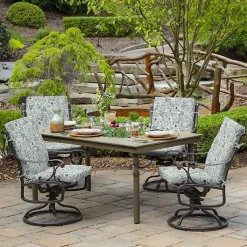 Kirklands Home Millennial Leaf Luxe Outdoor Dining Chair Cushion White Discount