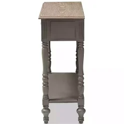 Kirklands Home Mindi Wood Rustic Farmhouse Console Table Gray