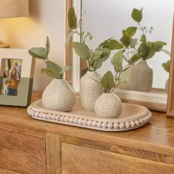 Vases>Kirklands Home Mini Ceramic Natural Textured Vase, 3 in.